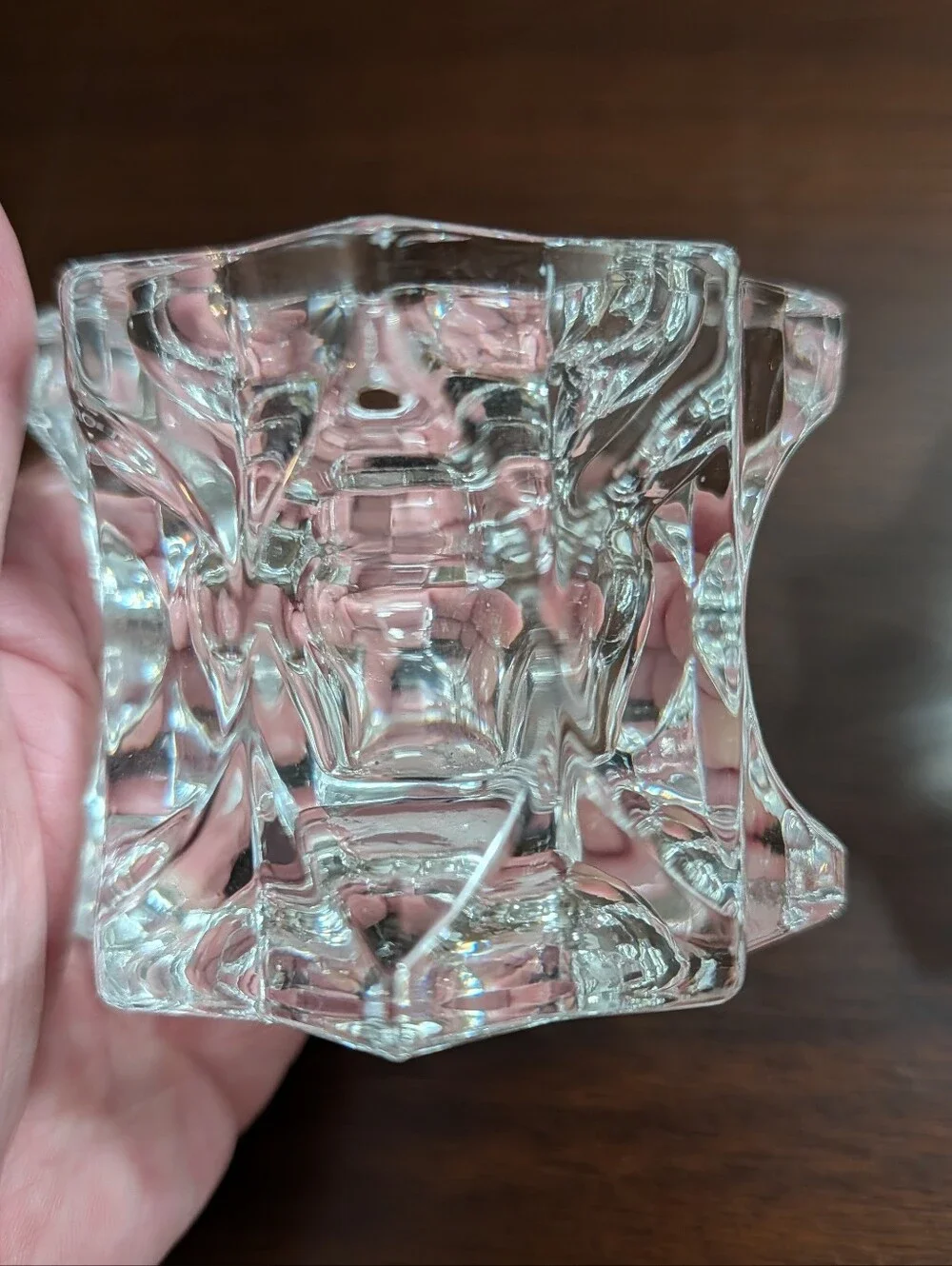 Mikasa Crystal Sparkling Stars Votive Taper Candle Holders